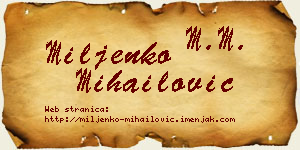 Miljenko Mihailović vizit kartica